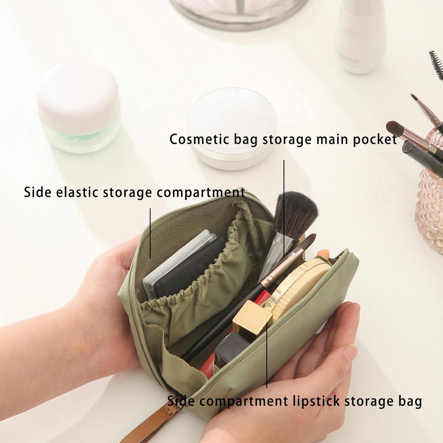 Lipstick Makeup Bag, Mini Small, Compartmentalized Women's Organizer
