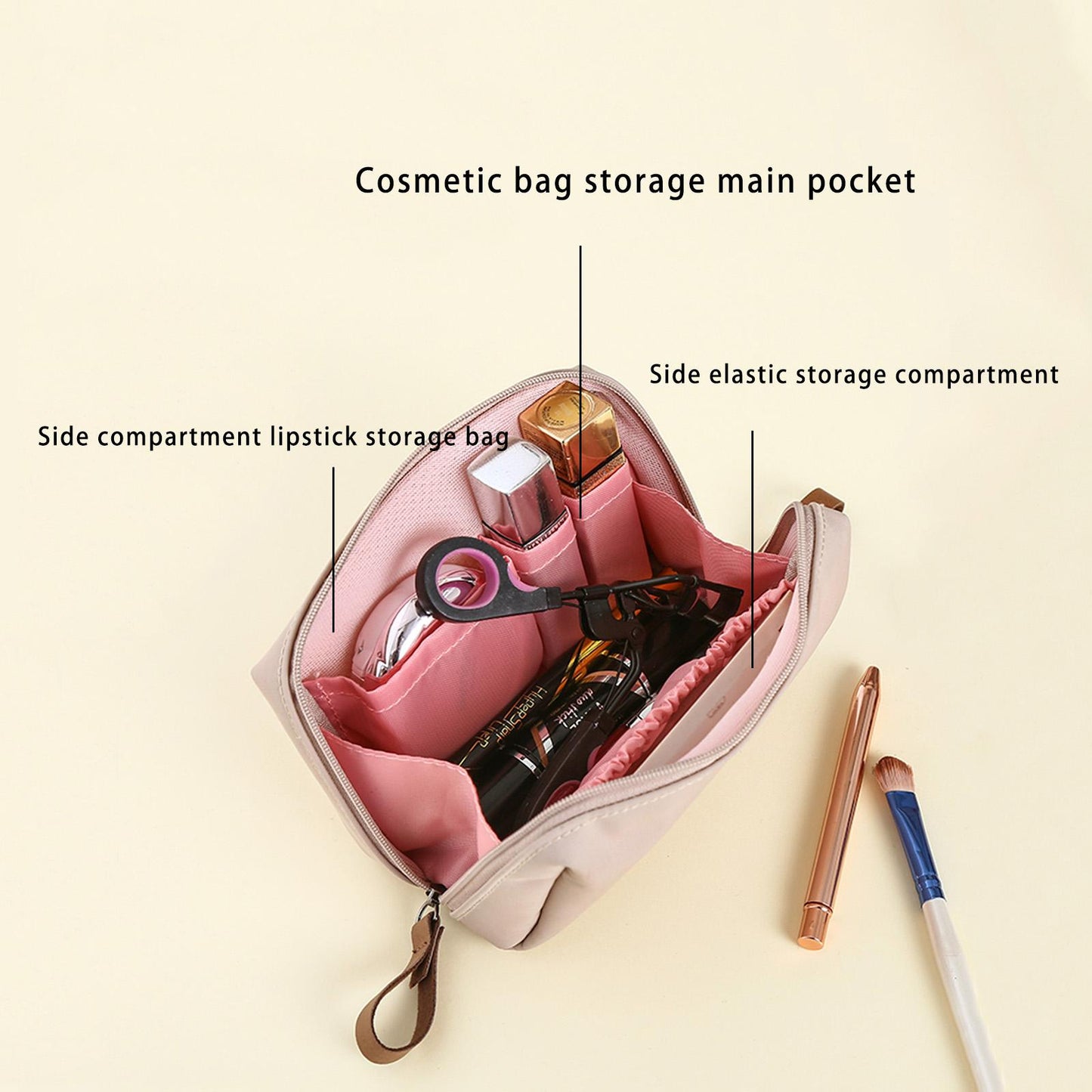 Lipstick Makeup Bag, Mini Small, Compartmentalized Women's Organizer